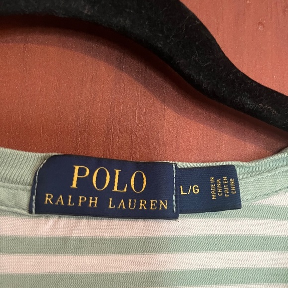 Ralph Lauren Mint Green Striped Tee - Picture 4 of 8